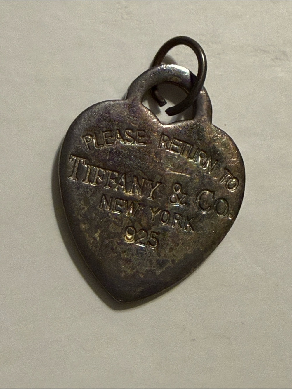 vintage Tiffany & Co. "Return to Tiffany" stamped 925 silver heart tag pendant